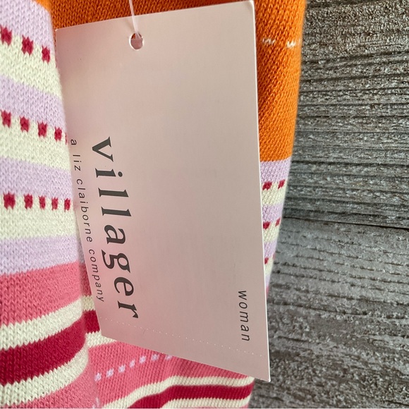 Villager striped knit sleeveless top rose-watermelon size 3 (3X) NWT (K1) - Picture 2 of 6